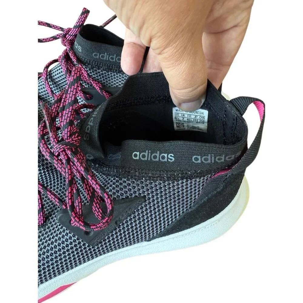 Adidas Womens Black Pink Quesa Cloudfoam Ortholite Running Sneakers Size 8.5